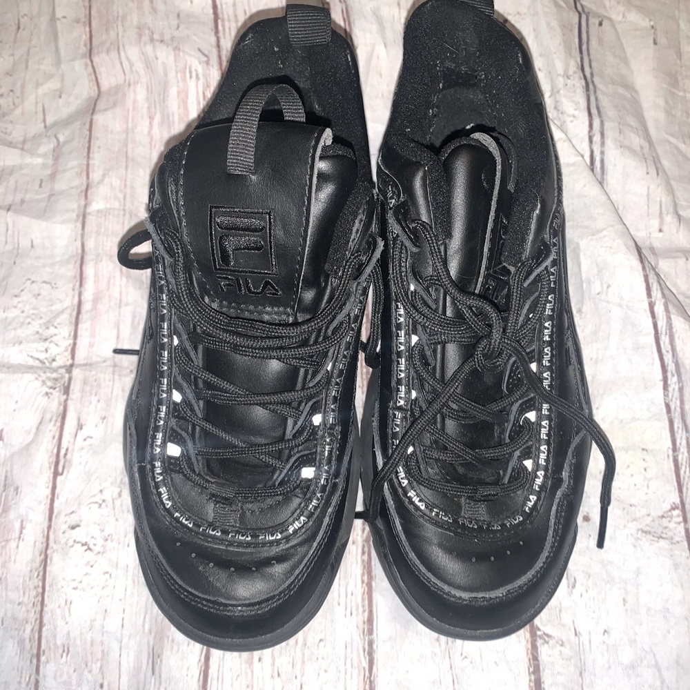Black Fila chunky black dad sneakers 7